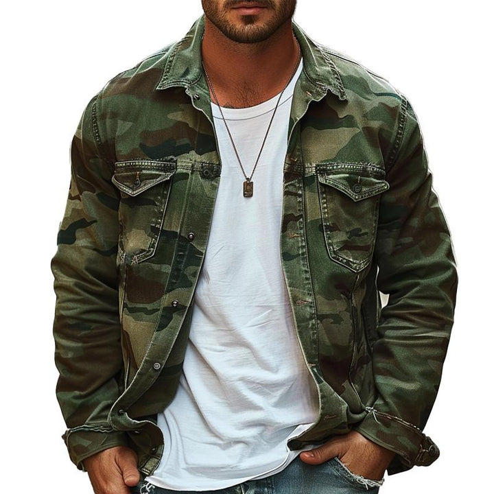 Lugh™ | Camouflage Canvas Lapel Shirt